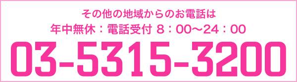 その他の地域からのお電話は03-5315-3200